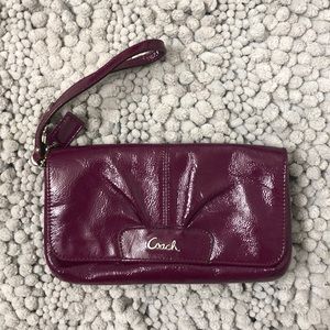 Purple Coach Wristlet